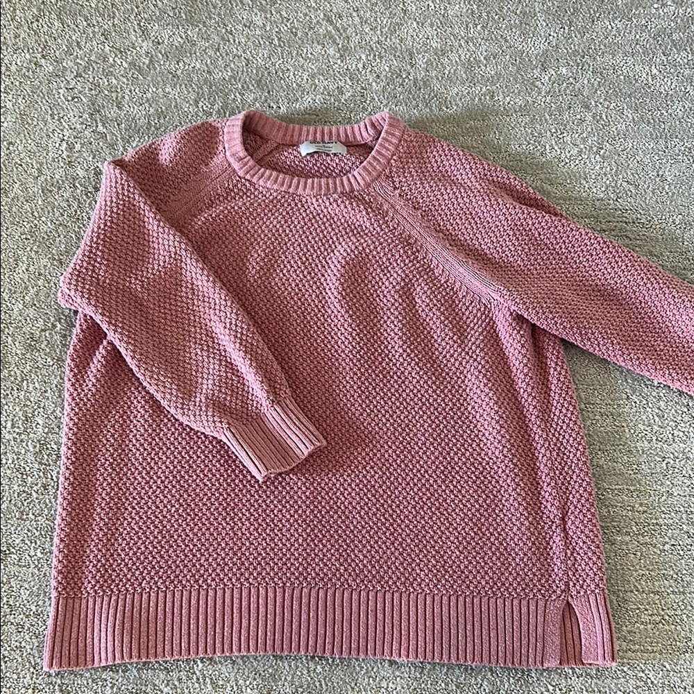 Old Navy Pink Crew Neck Sweater Chunky Knit